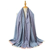 HUA070 Two Tone blue/Pink Cosy Scarf