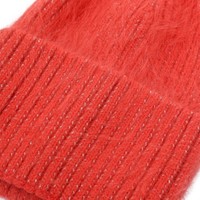 SDN91 Angora mix Beanie in Orange