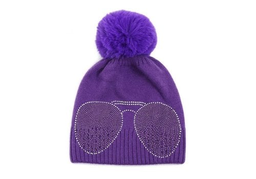 Peach Accessories SD61 Diamonte Shades Purple Hat