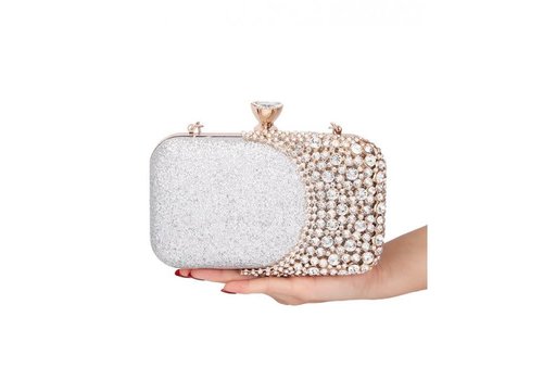 Peach Accessories K003 Silver Shimmer/Crystal dressy Bag