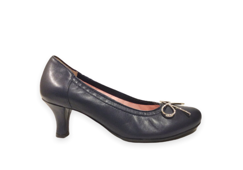 Le Babe Le Babe Navy Leather Diamonté Bow