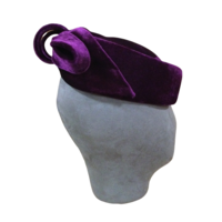 OCF. 060 Blackcurrant Velvet Pillbox Bow