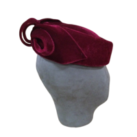 OCF. 060 Deep Red Velvet Pillbox Bow