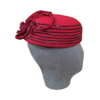 SF 1057 Suedefelt Red/Black Pillbox Hat