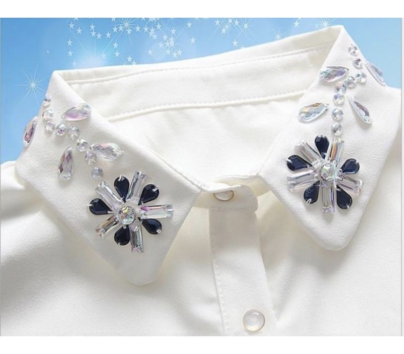 7732 Decorative Blouse Collar with Gemstones