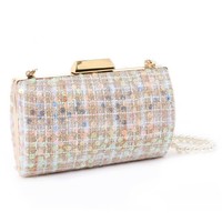 JH031 tweed evening bag in Beige