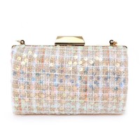 JH031 tweed evening bag in Beige