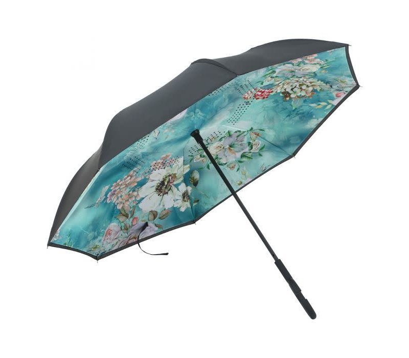 F944 Mint Green Daisy Upside-down Umbrella