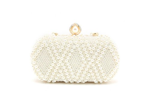 Peach Accessories 8079 Pearl Clutch Bag with chain