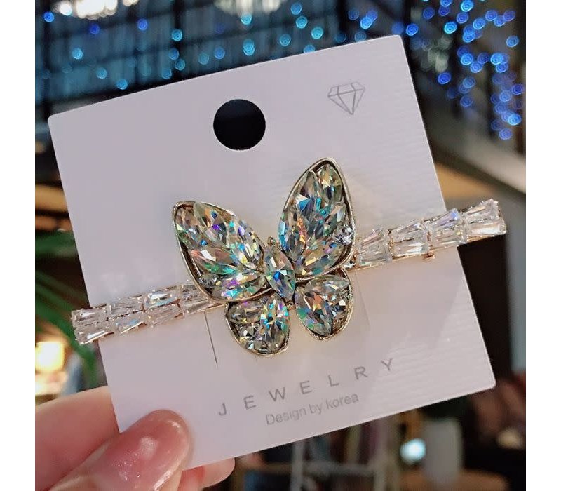 SS08 Clear Crystal  butterfly Hair Clip