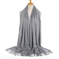 Peach A001 Pashmina in Medium Grey