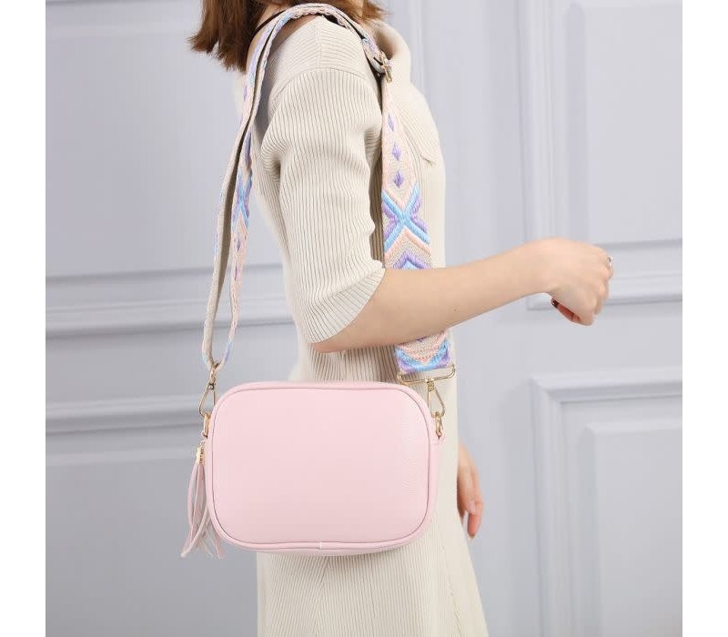 P158 Box Bag with Funky Strap in Pink