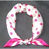 Peach Accessories F694 Fuchsia Polka Dot Silky Scarf