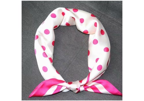 Peach Accessories F694 Fuchsia Polka Dot Silky Scarf