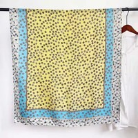 TT310 Lemon/Blue Cotton Scarf