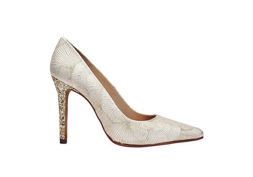 Brenda Zaro Brenda Zaro T1376AF Cream Gold Glitter