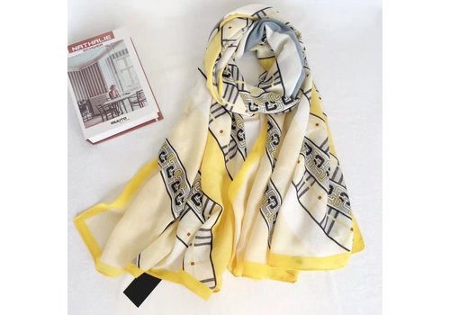 Peach Accessories TT216 Yellow Scarf with ee print