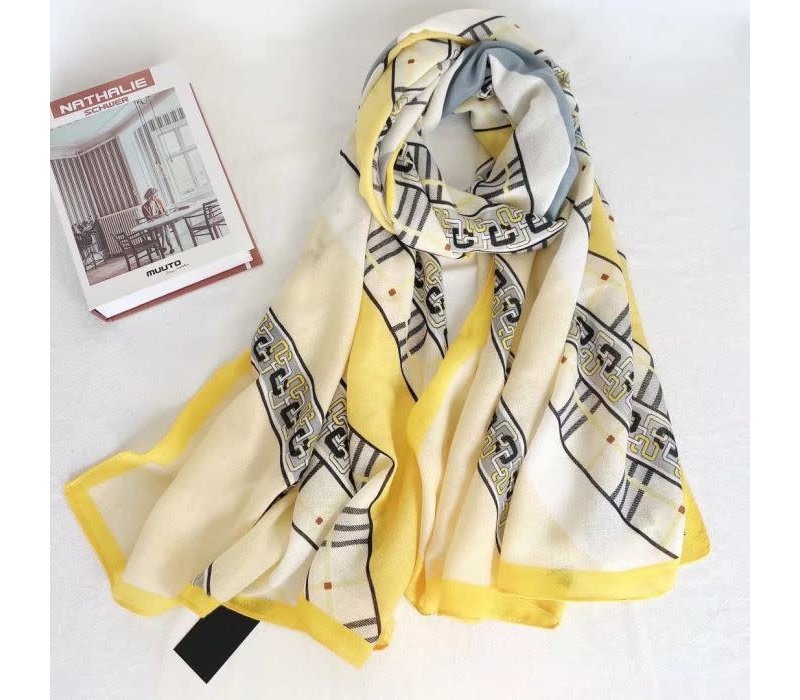 TT216 Yellow Scarf with ee print