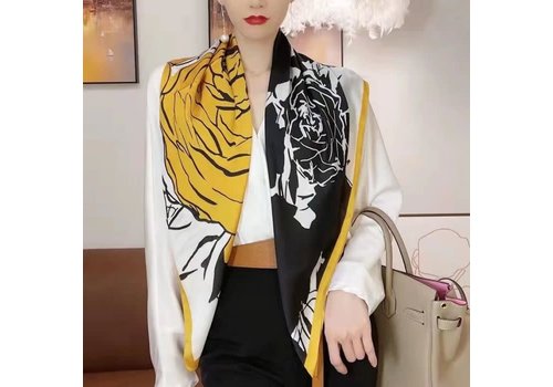 Peach Accessories F696 Abstract Rose Neck Scarf