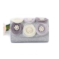 F2237 Pale Grey silk roses Bag