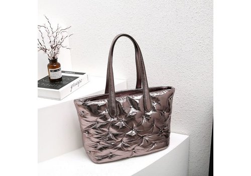 Peach Accessories 60235 Rose Pewter Puffer Bag