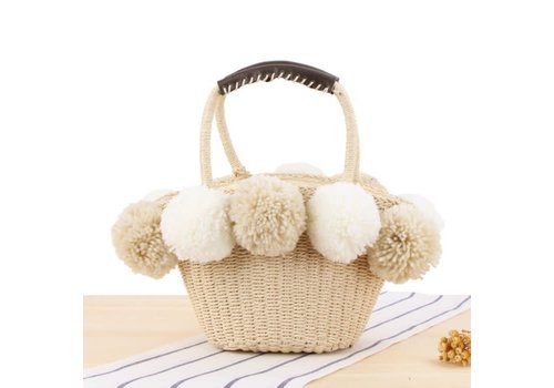 Peach Accessories 019 Small Basket with Pom Poms