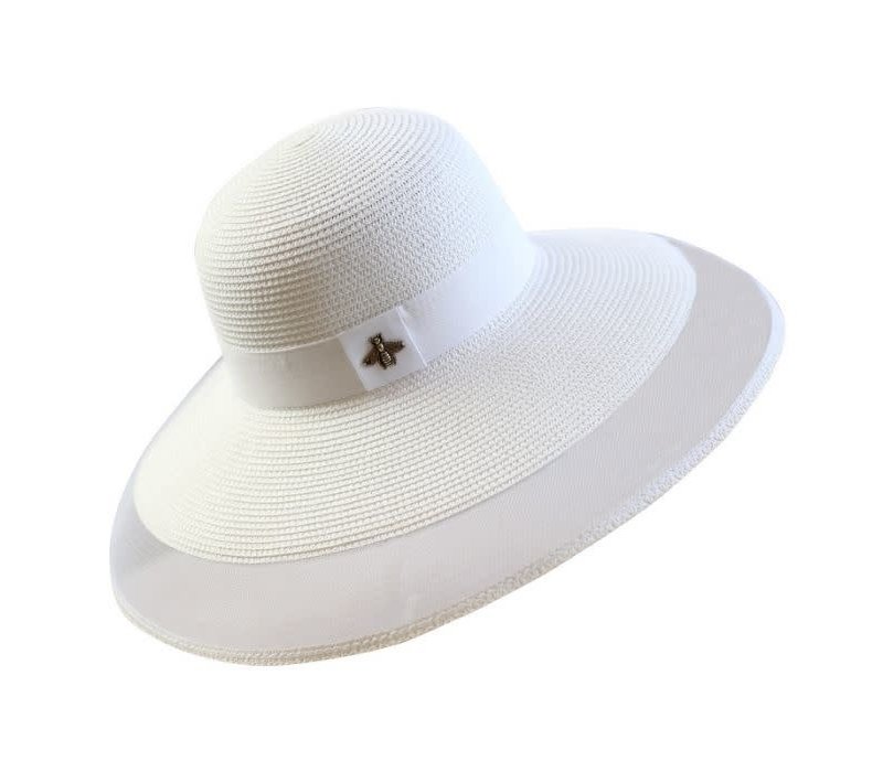 WH161 Hepburn Vintage style White Hat
