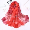 Peach Accessories SK17 Two Tone Red Silk Scarf with flower