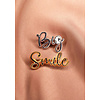 Froufrouz Silver BIG  Gold SMILE Broochs