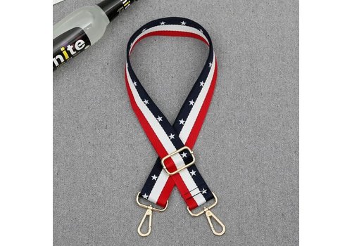 Peach Accessories HST003 Navy/Red/Wht Stars Bag Strap