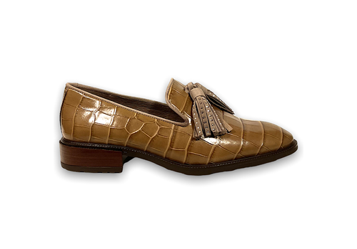 Wonders Wonders B-7220 Taupe Croc Loafer