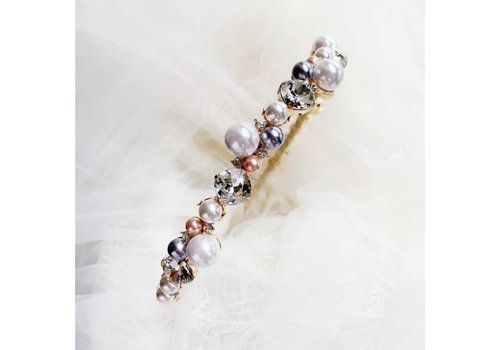 Peach Accessories HA728 Crystals and pearl mix in Ivory and Grey