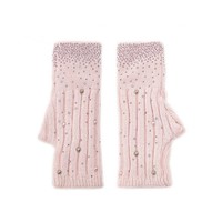SD18-2 Pink Fingerless Gloves w/Diamanté