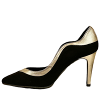 Brenda Zaro 3438 Blk Suede/Gold