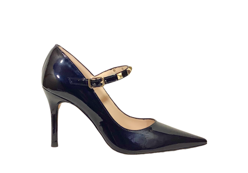 Lodi Lodi SOTIL Navy Patent Stud Strap Shoe