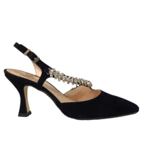 Marian 2526 Black Suede Sling-backs