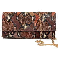 Lodi L903 Brown Snake Clutch Bag