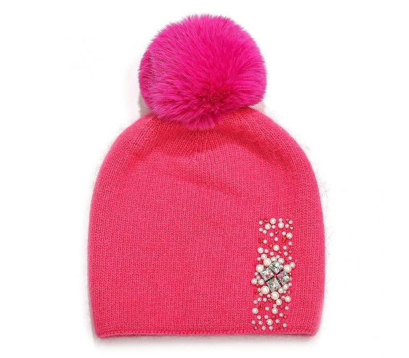 SD009 Fuchsia Pink Pom Pom Hat