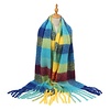 Peach Accessories HUA088 Thick Blanket Scarf in Blue/Yellow