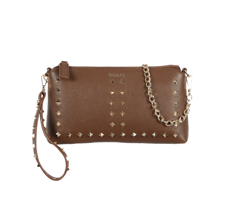 Binnari 19413 Brown Studded Strap Bag