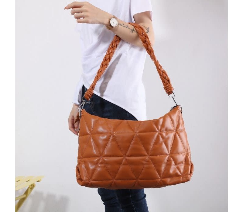 60333 Puffer handbag in Tan