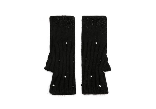 Peach Accessories SD18-2 Black fingerless knit gloves