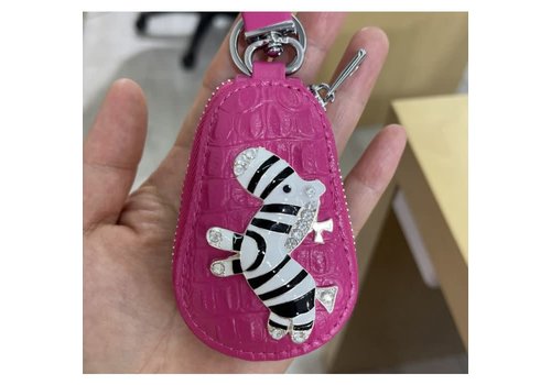 Peach Accessories 3041 Little zebra Keychain Purse in Fushia