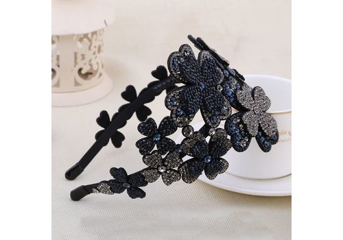 Peach Accessories HACH Crystal floral Hairband in Navy multi