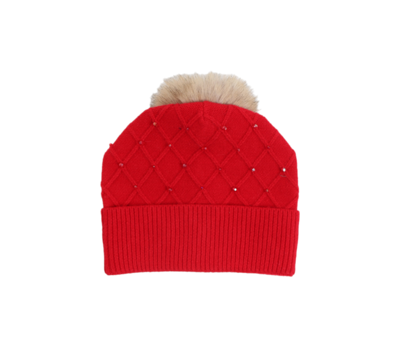 Pia Rossini KHLOE Red Hat with Pompom
