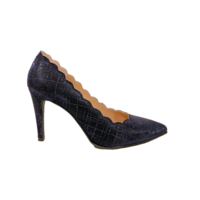 Brenda Zaro 3.5in Navy glitter scalloped