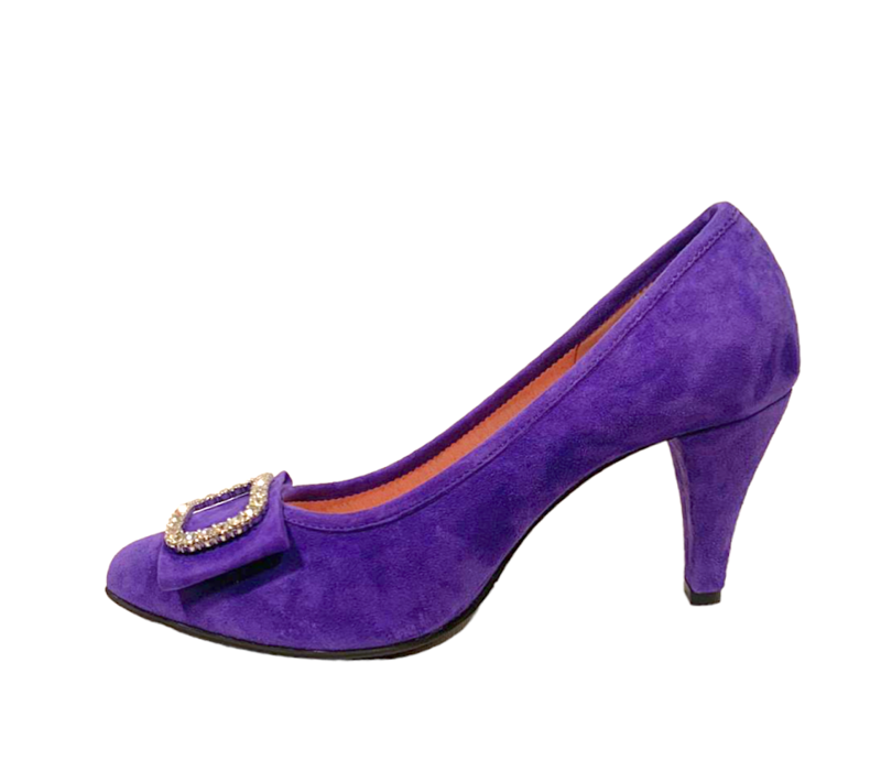 Le Babe Velour Viola Diamanté Heel