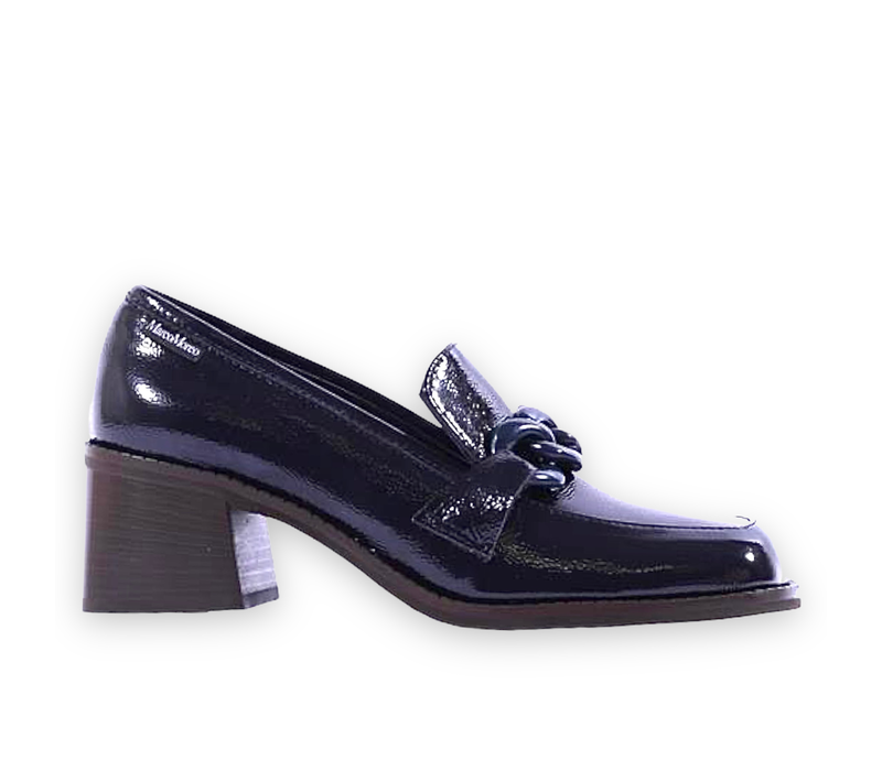 MarcoMoreo Navy patent chain Loafer
