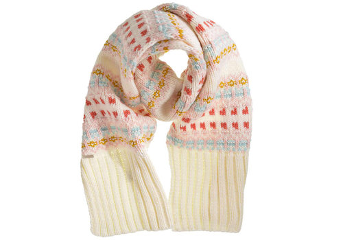 Seeberger Seeberger 18974 Off Wht/Pink Knit Scarf