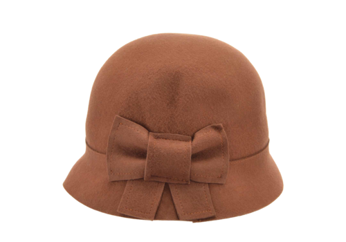 Seeberger Seeberger 19006 Felt Cloche w/Bow trim in Nutmeg